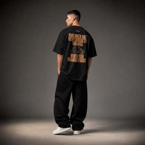 Change First Oversized Baumwolle T Shirt