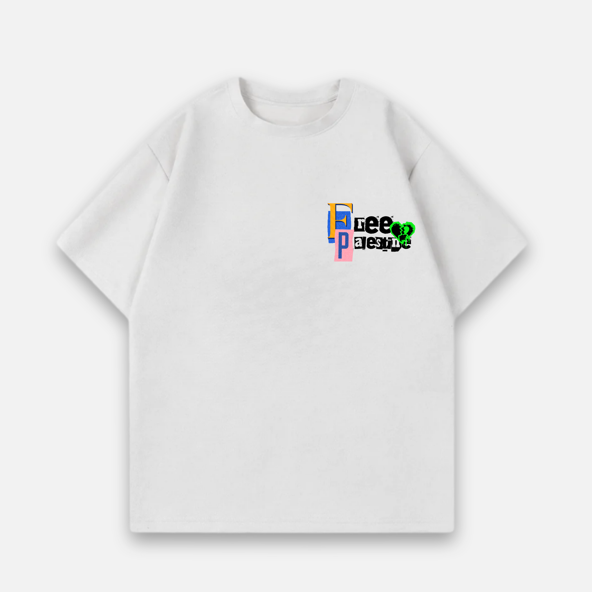 Free Palestine Heart Oversized Baumwolle T Shirt
