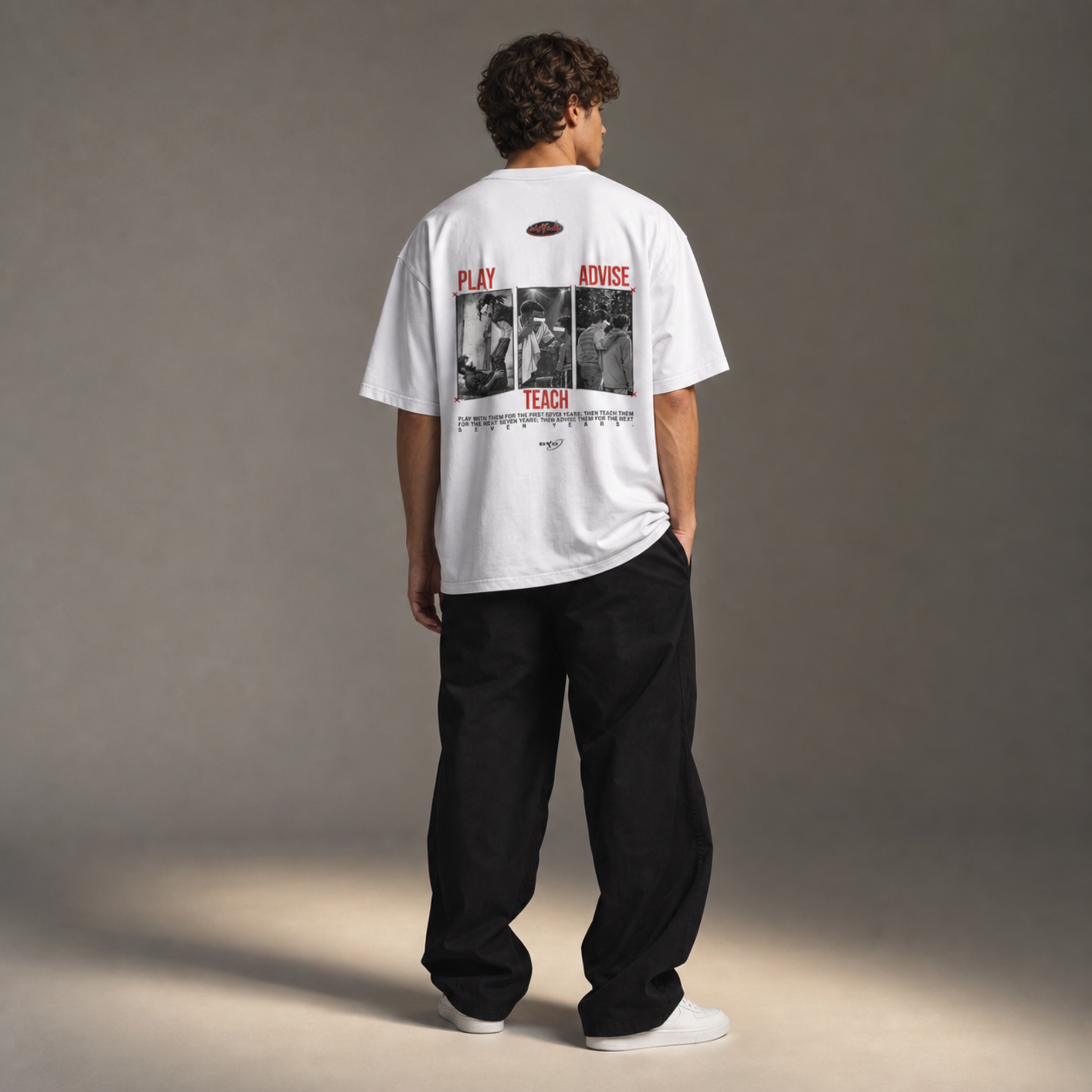 Play Teach Advise Oversized Baumwolle T Shirt