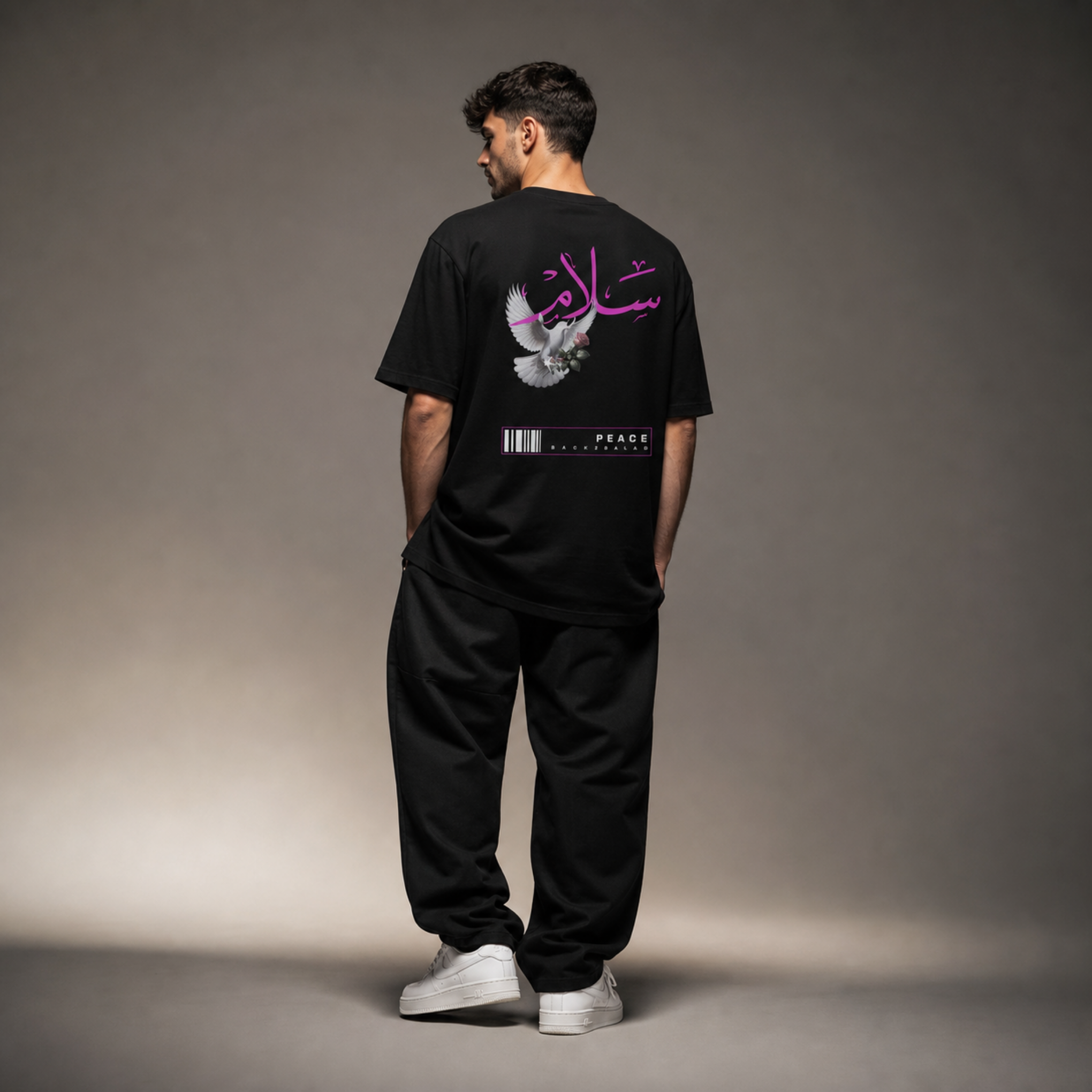Salam x Peace Oversized Baumwolle T Shirt