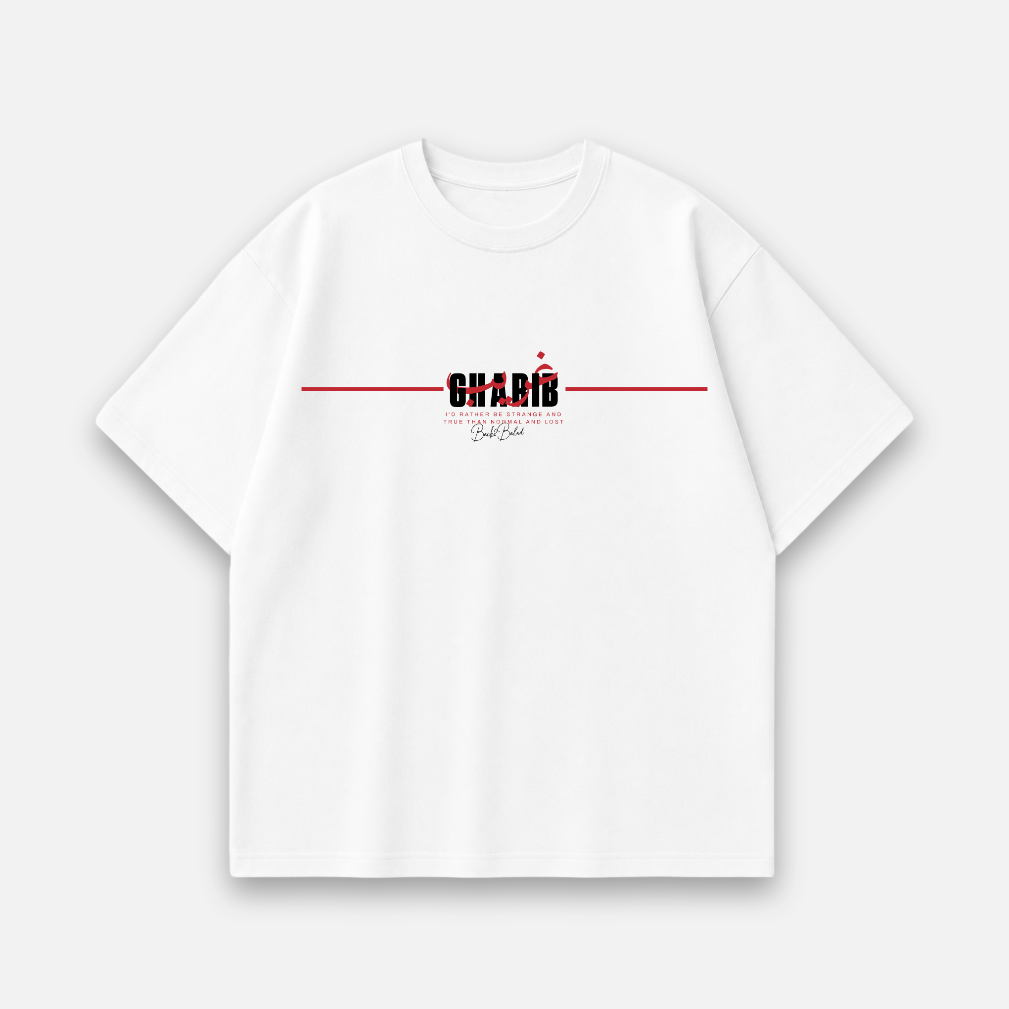 Gharib x Stranger Oversized Baumwolle T Shirt