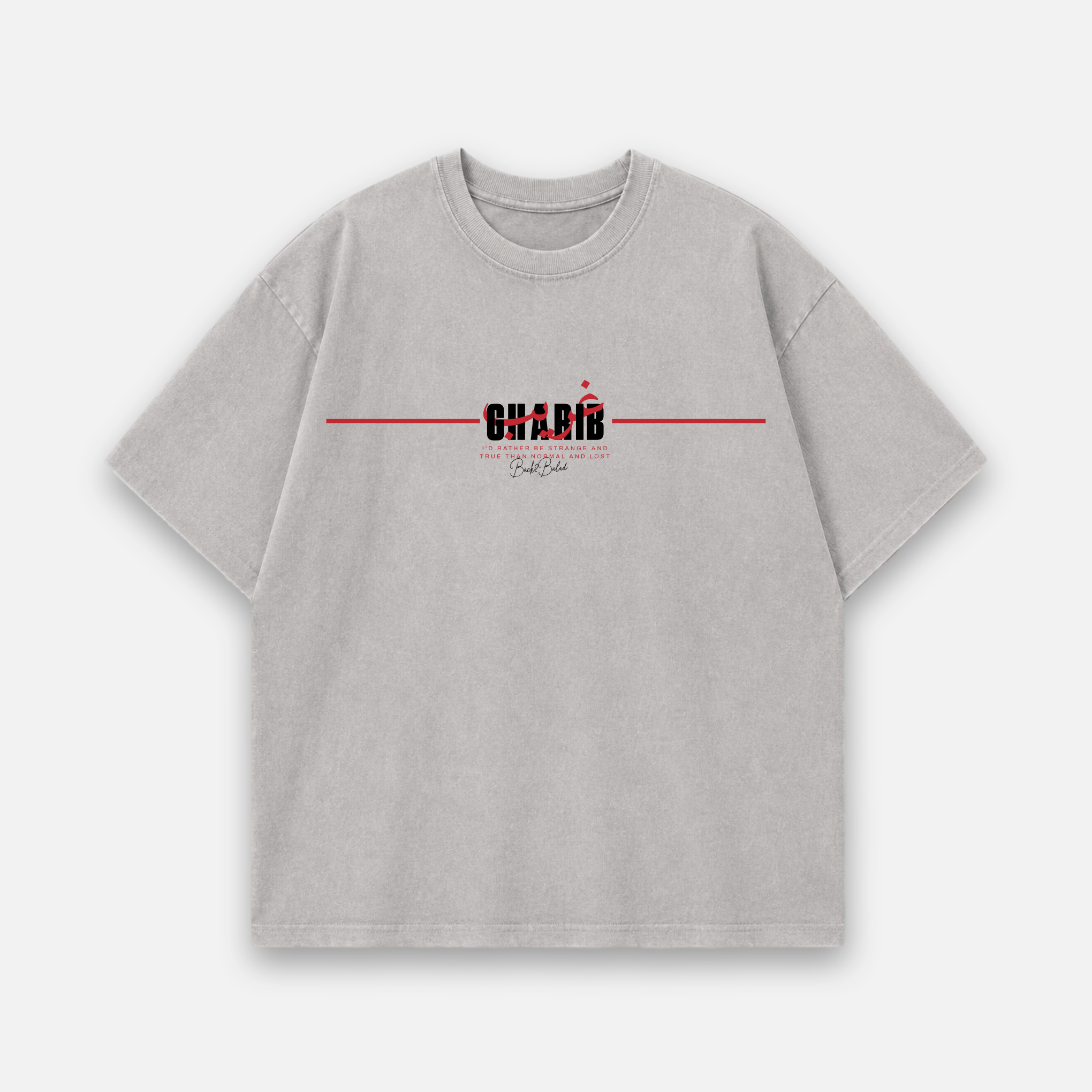 Gharib x Stranger Oversized Baumwolle T Shirt