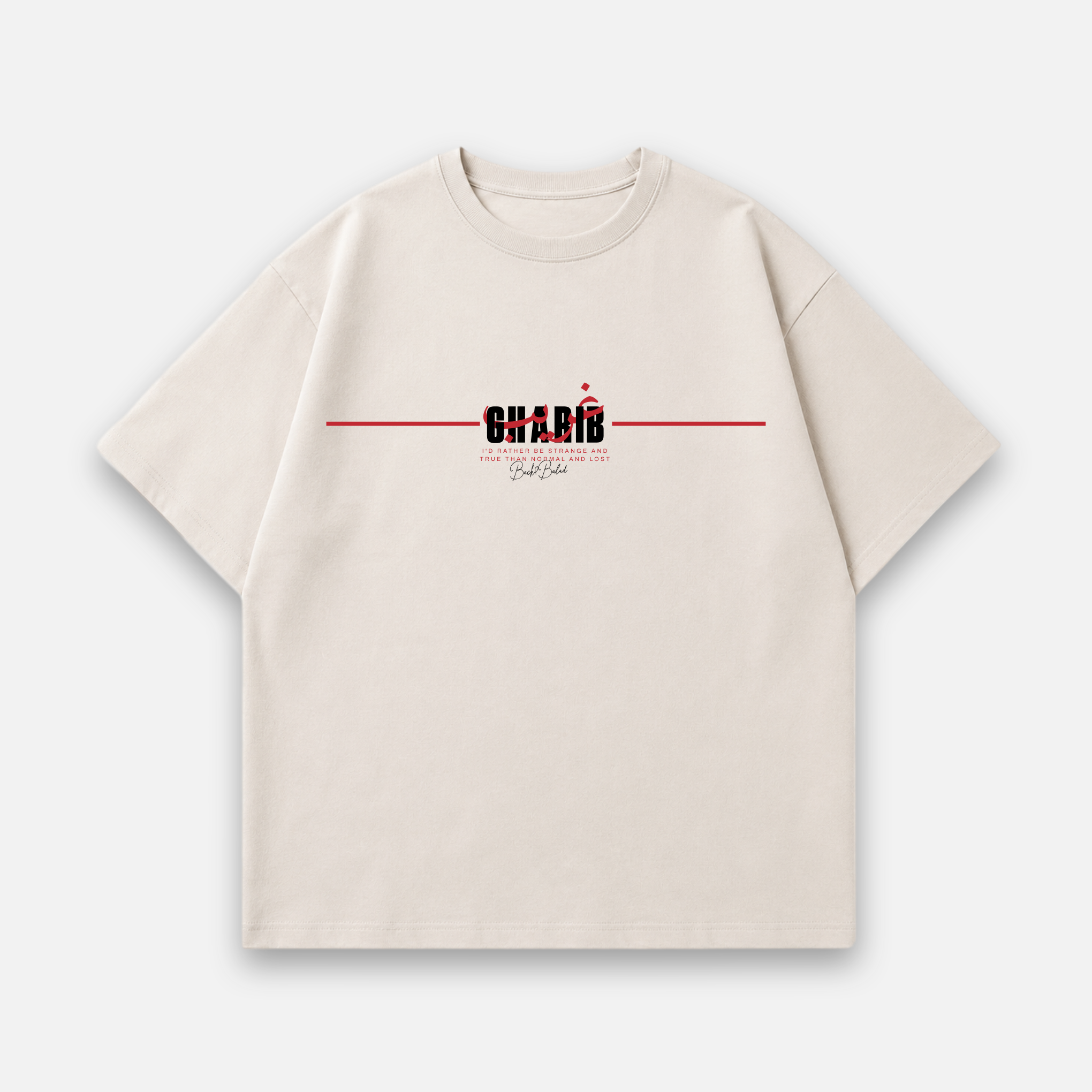 Gharib x Stranger Oversized Baumwolle T Shirt