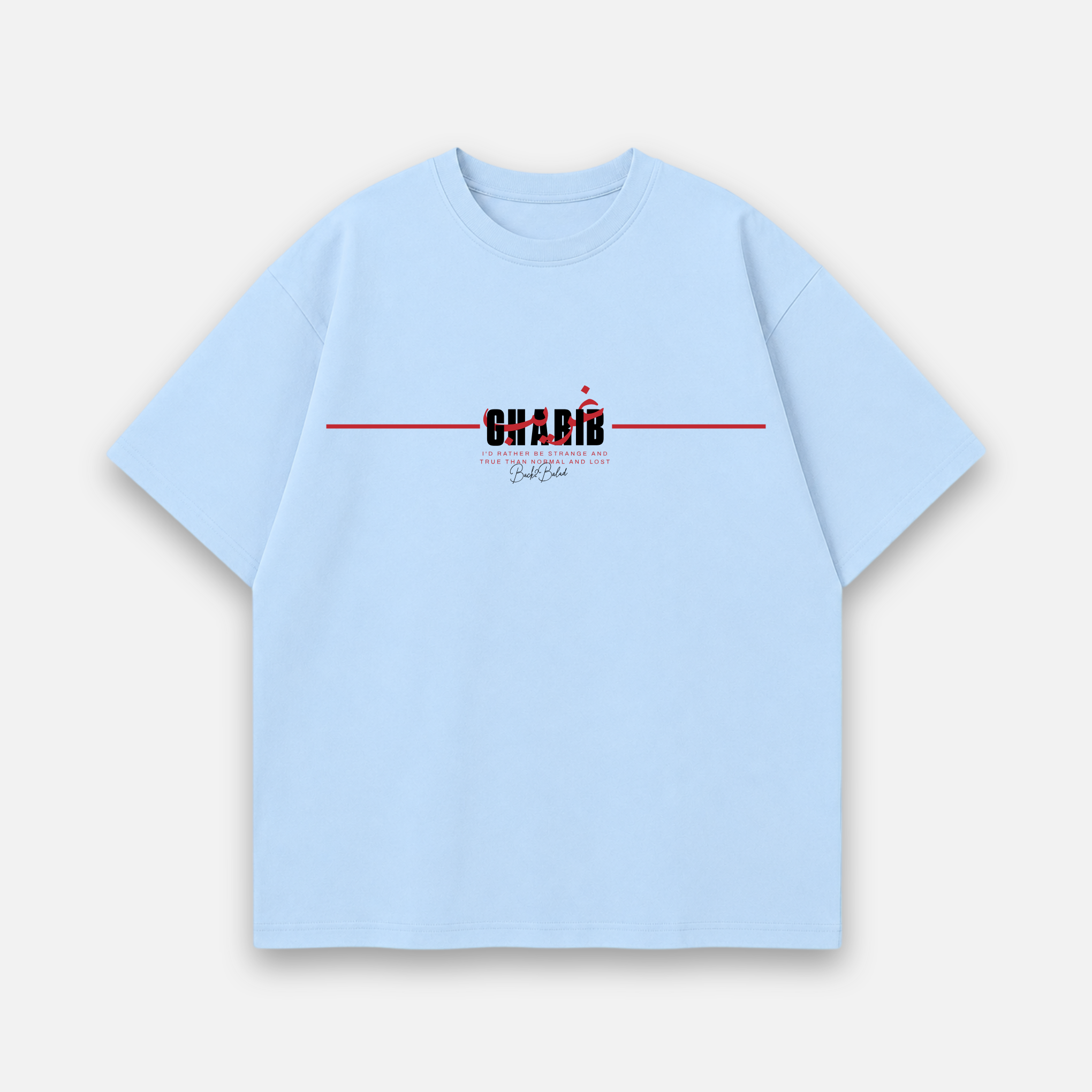 Gharib x Stranger Oversized Baumwolle T Shirt