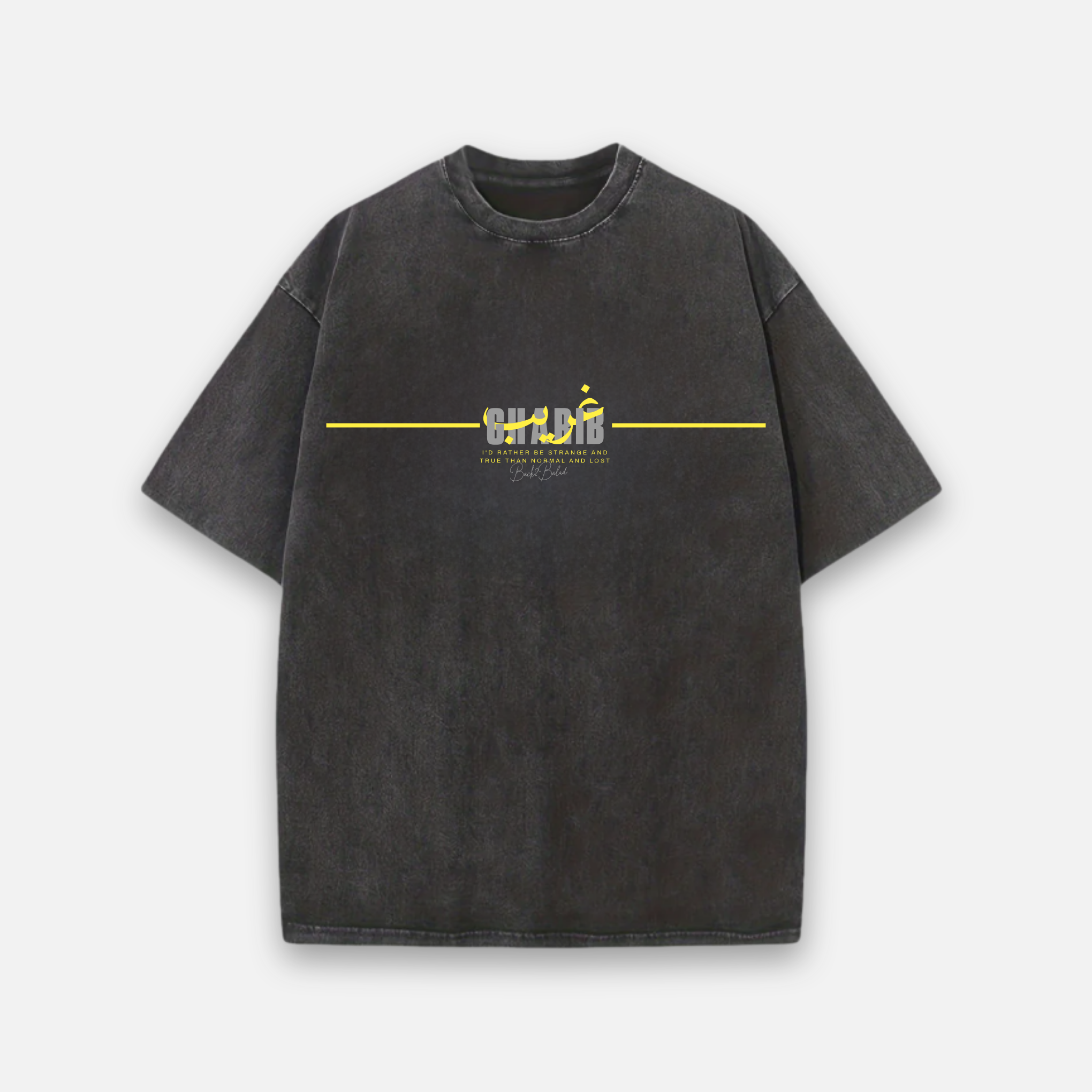 Gharib x Stranger Oversized Baumwolle T Shirt