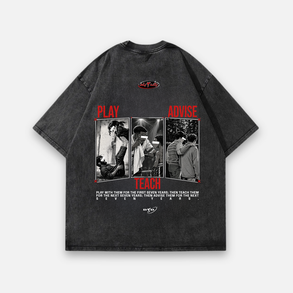 Play Teach Advise Oversized Baumwolle T Shirt