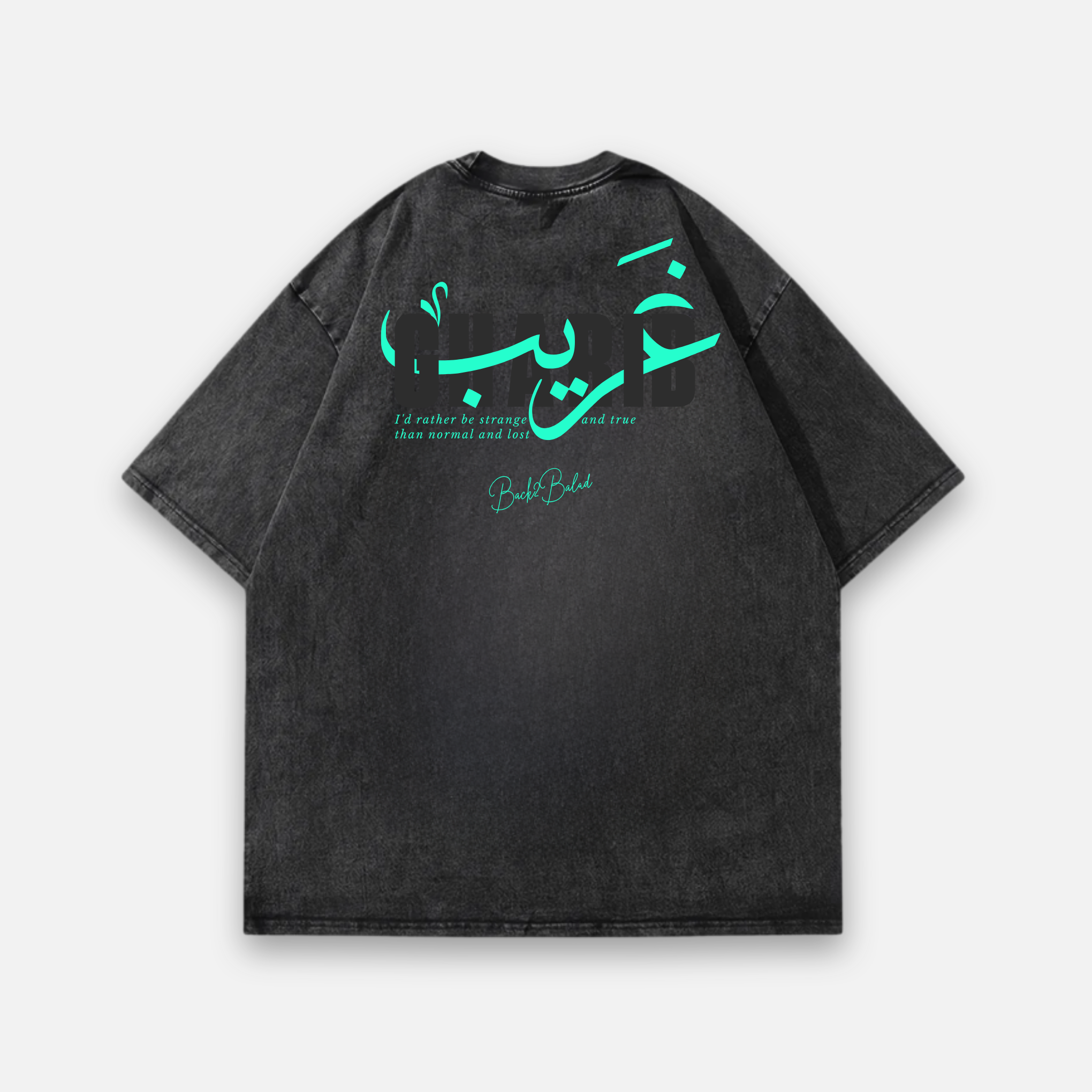 Gharib x Stranger Oversized Baumwolle T Shirt