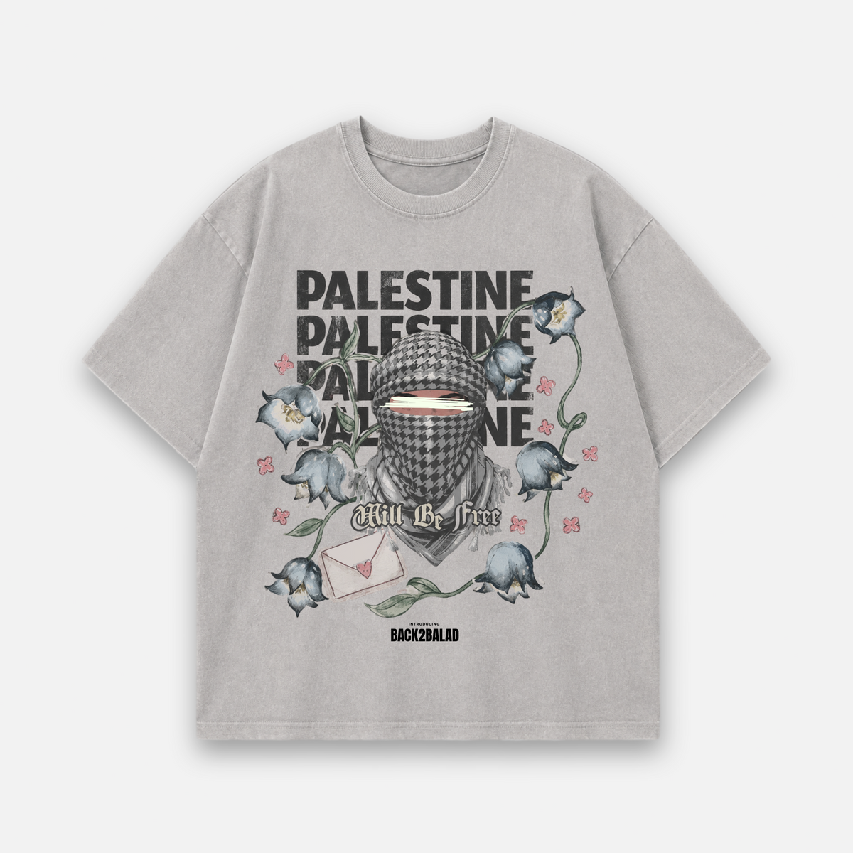 PALESTINE GOHTIC OVERSIZED T SHIRT
