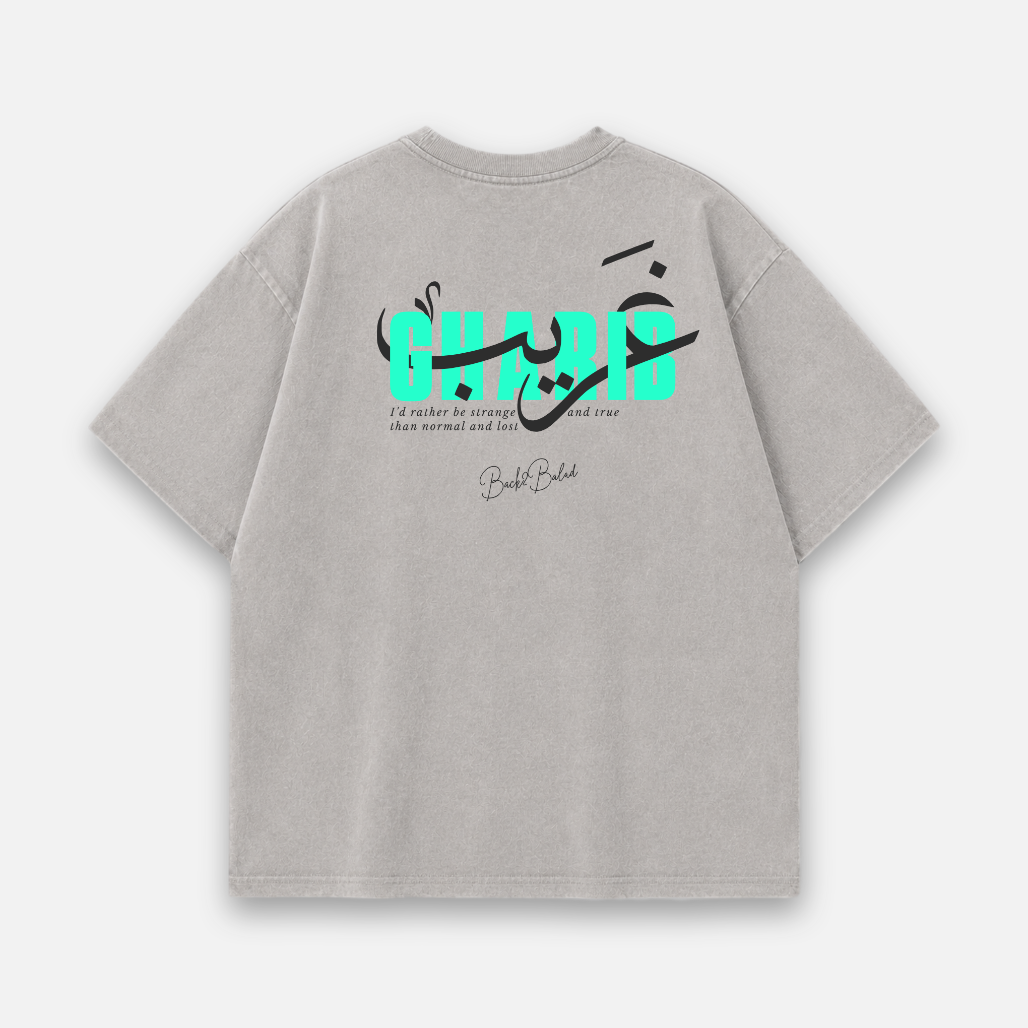Gharib x Stranger Oversized Baumwolle T Shirt