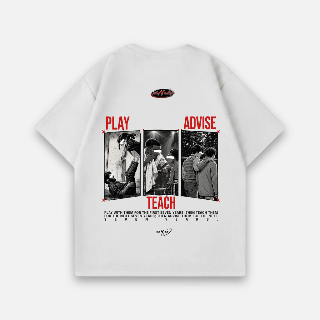 Play Teach Advise Oversized Baumwolle T Shirt