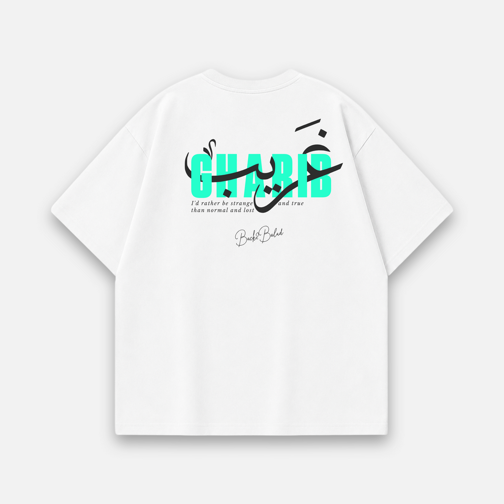 Gharib x Stranger Oversized Baumwolle T Shirt