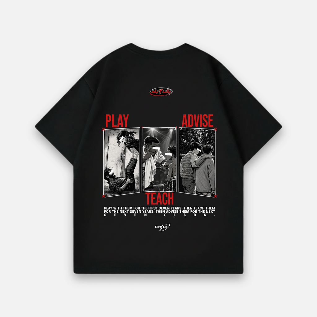 Play Teach Advise Oversized Baumwolle T Shirt