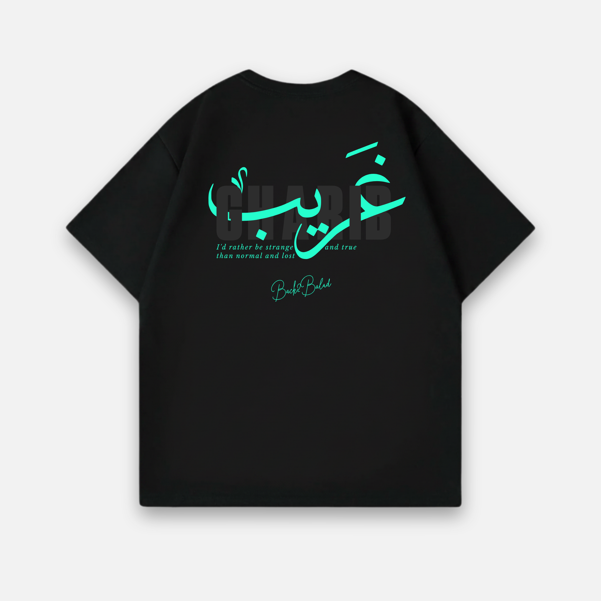 Gharib x Stranger Oversized Baumwolle T Shirt