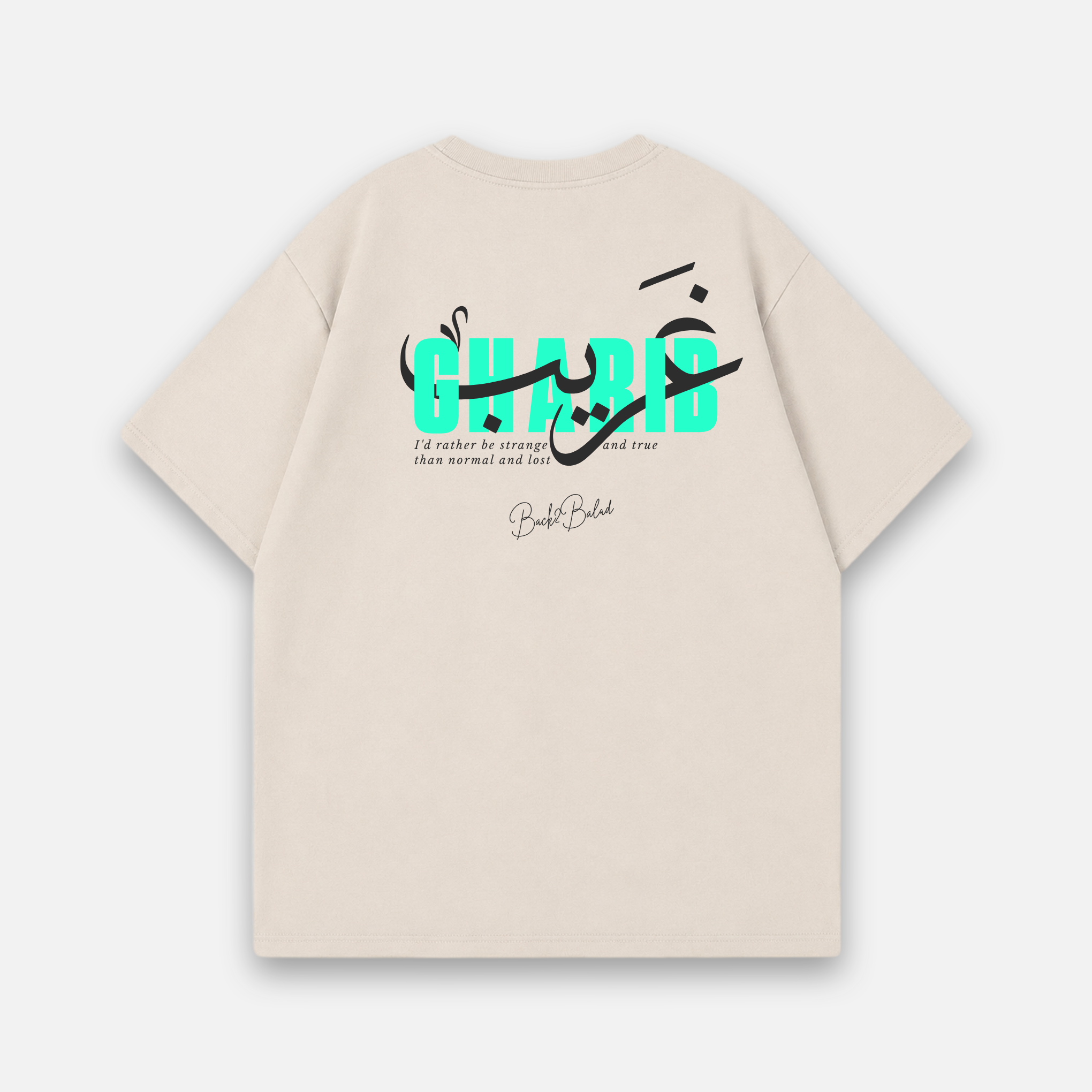 Gharib x Stranger Oversized Baumwolle T Shirt