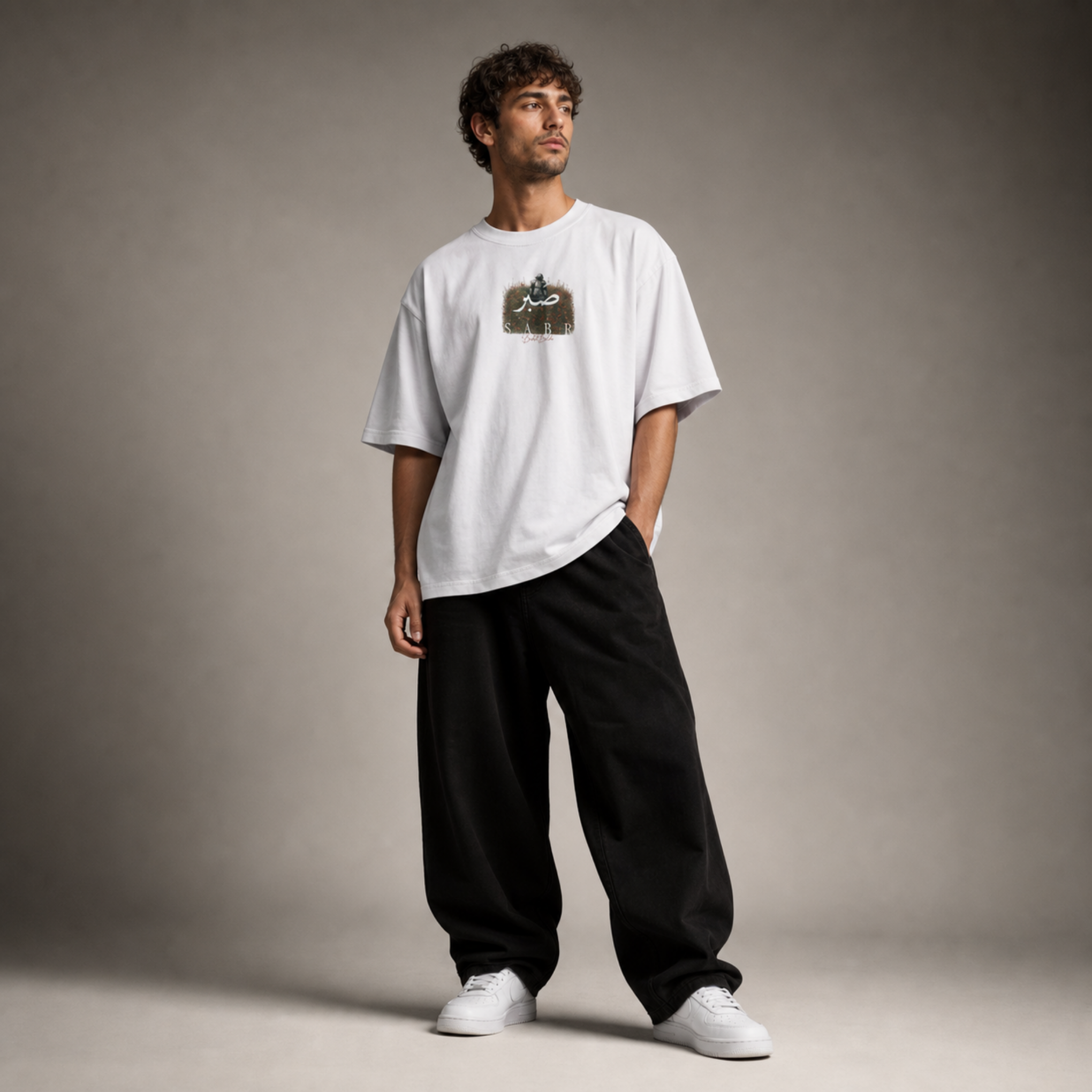 Sabr x Patience Oversized Baumwolle T Shirt